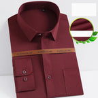 Camisa de Vestir Elástica Sin Arrugas para Hombre Slim Fit en color vino tinto