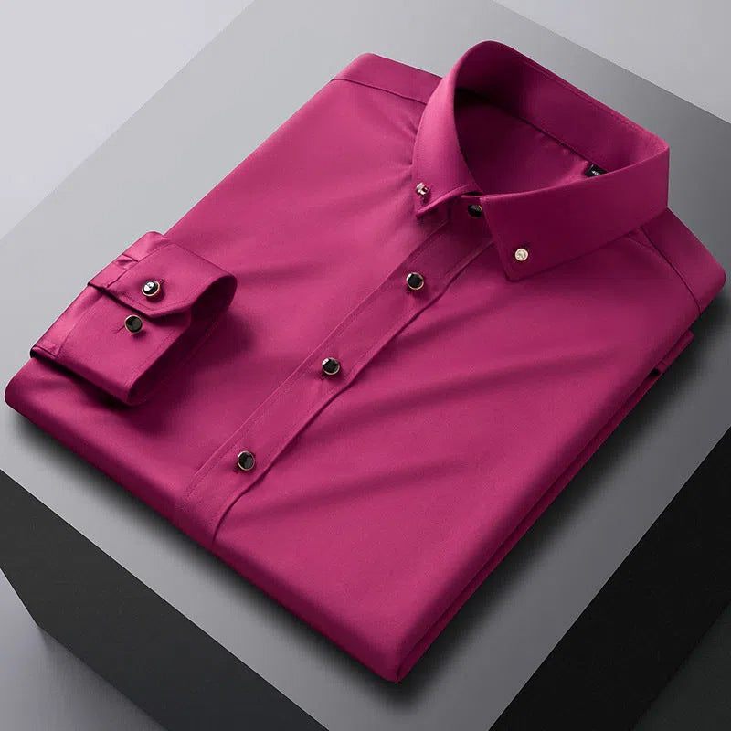 Camisa de Vestir Manga Larga Sin Arrugas para Hombre - vista 9