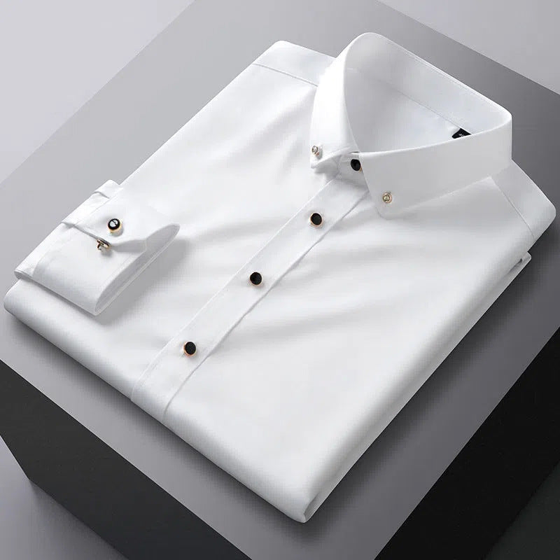 Camisa de Vestir Manga Larga Sin Arrugas para Hombre en color blanco