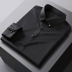 Camisa de Vestir Manga Larga Sin Arrugas para Hombre en color negro