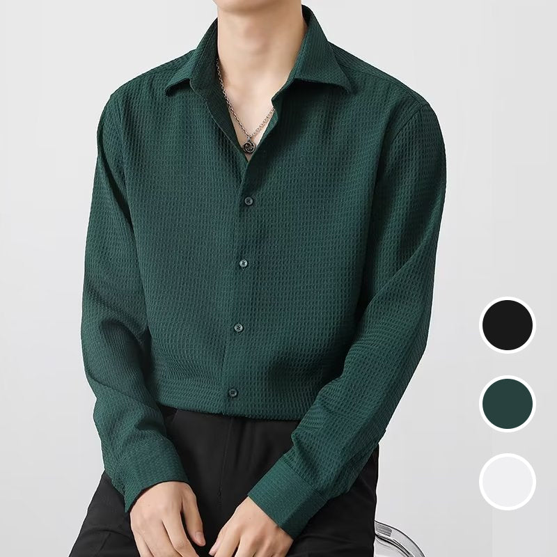 Camisa Waffle para Hombre Manga Larga con Botones - vista 2