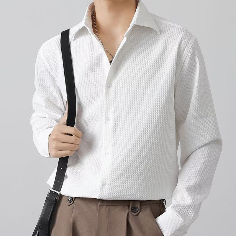 Camisa Waffle para Hombre Manga Larga con Botones - vista 4