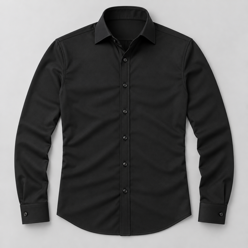 Camisa de vestir slim fit negra