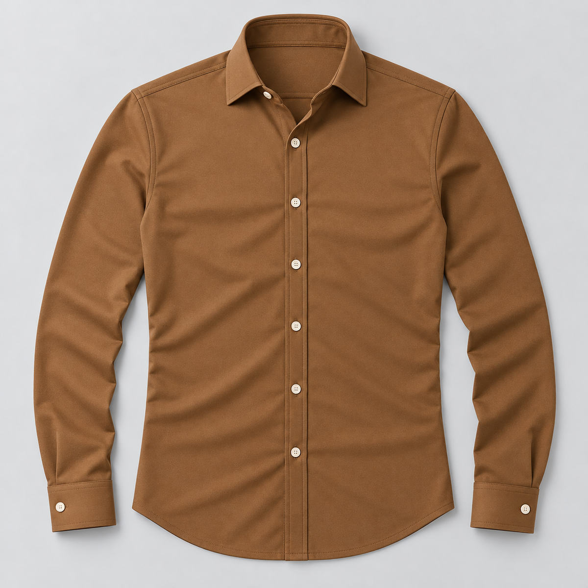 Camisa de vestir slim fit ocre