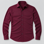 Camisa de vestir slim fit burdeos