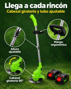 Desbrozadora con cabezal giratorio, altura ajustable y mango ergonómico