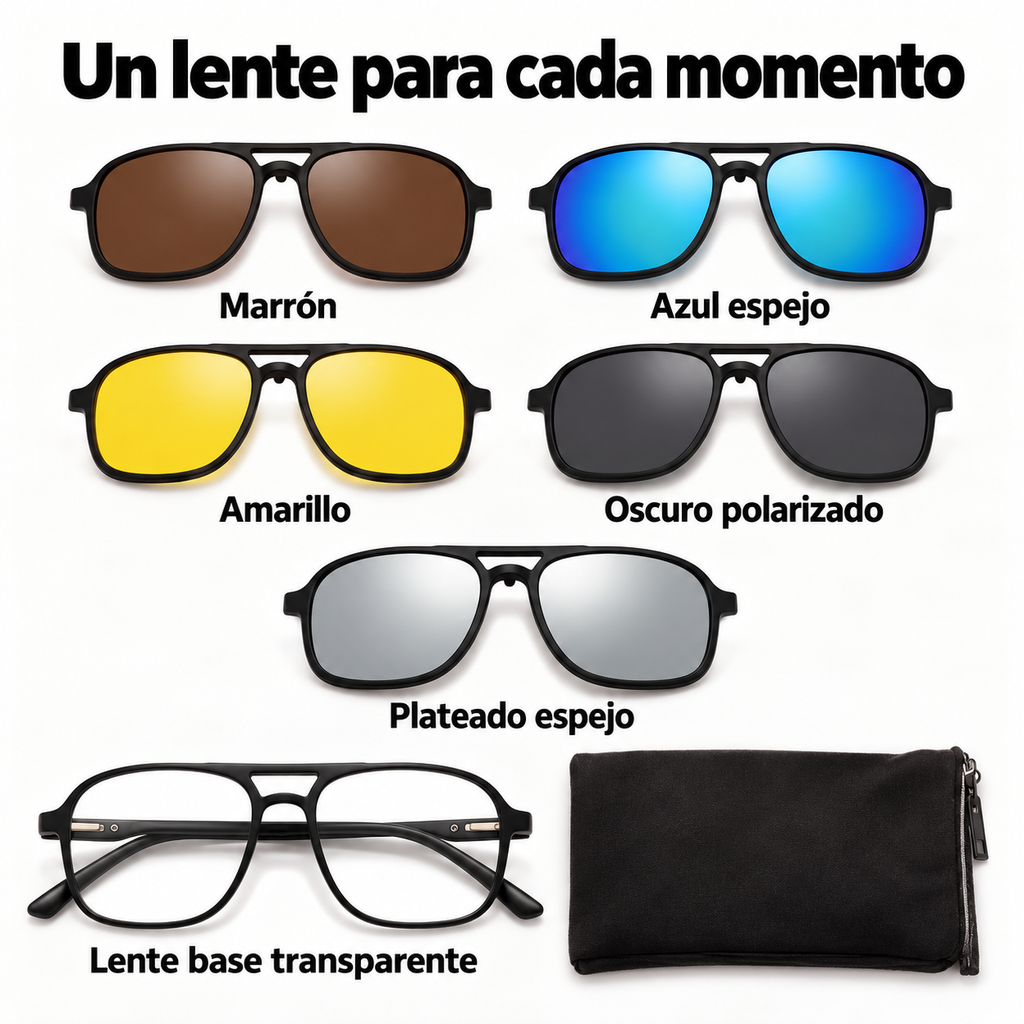 Los 5 clips de colores y el armazón transparente