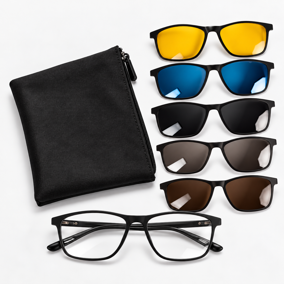 Lentes 6 en 1 modelo Neo con 5 clips y funda