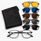 Lentes 6 en 1 modelo Bold con 5 clips y funda