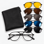 Lentes 6 en 1 modelo Hangar con 5 clips y funda