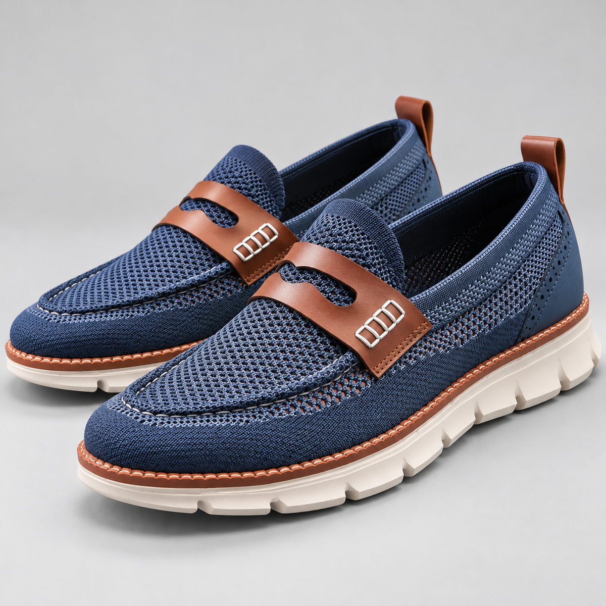 Mocasines sin agujetas para hombre color azul