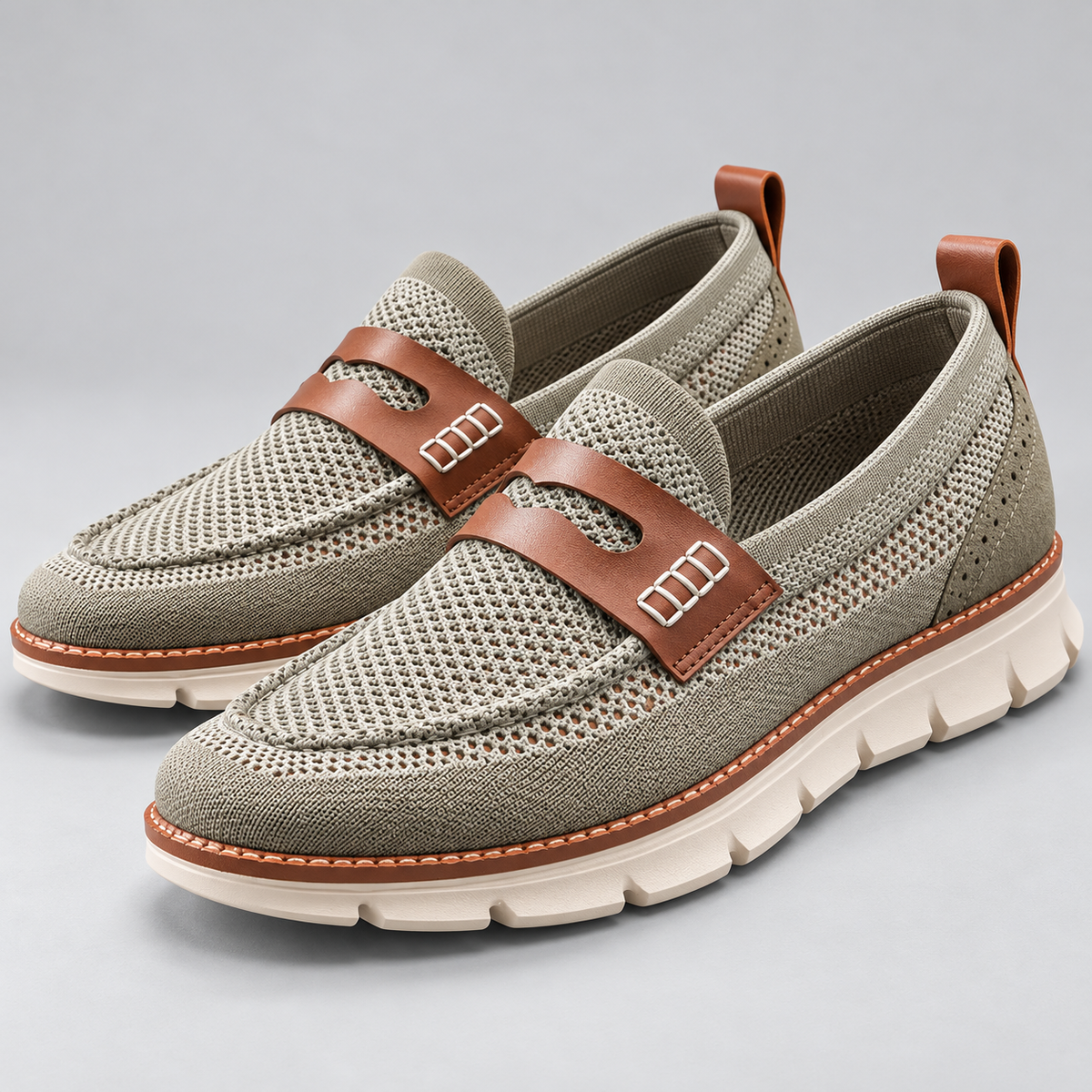 Mocasines sin agujetas para hombre color caqui