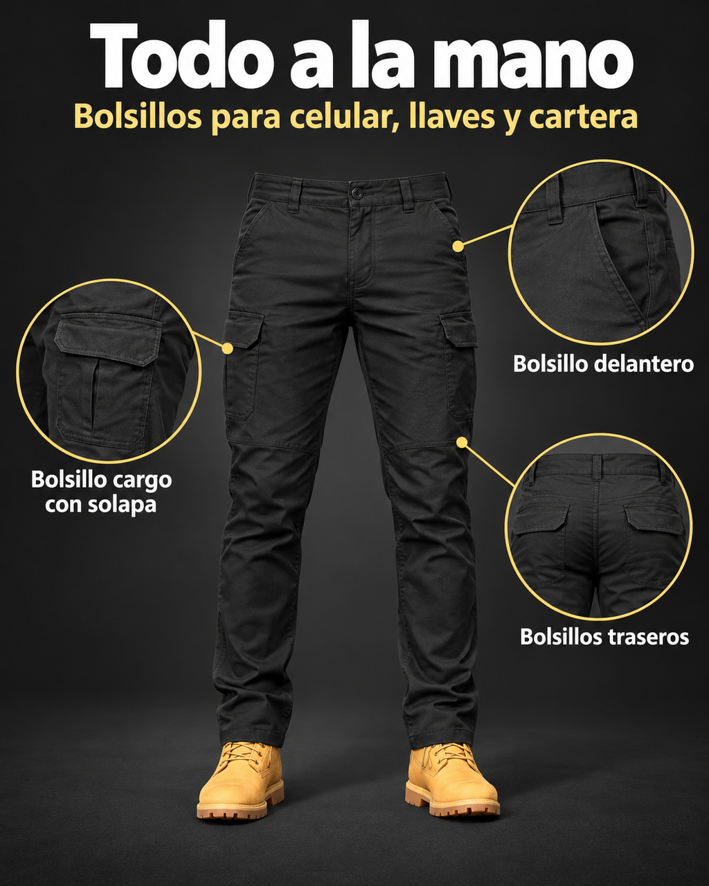 Todo a la mano: bolsillos del pantalón táctico