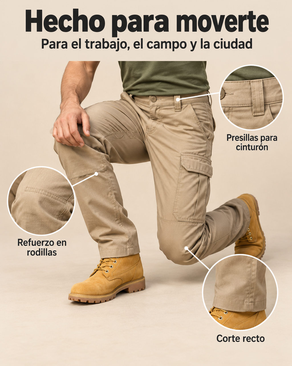 Hecho para moverte: refuerzo en rodillas y corte recto