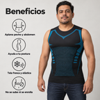 Hombre con playera de compresión negra y sus beneficios