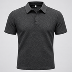 Playera polo gris de punto texturizado