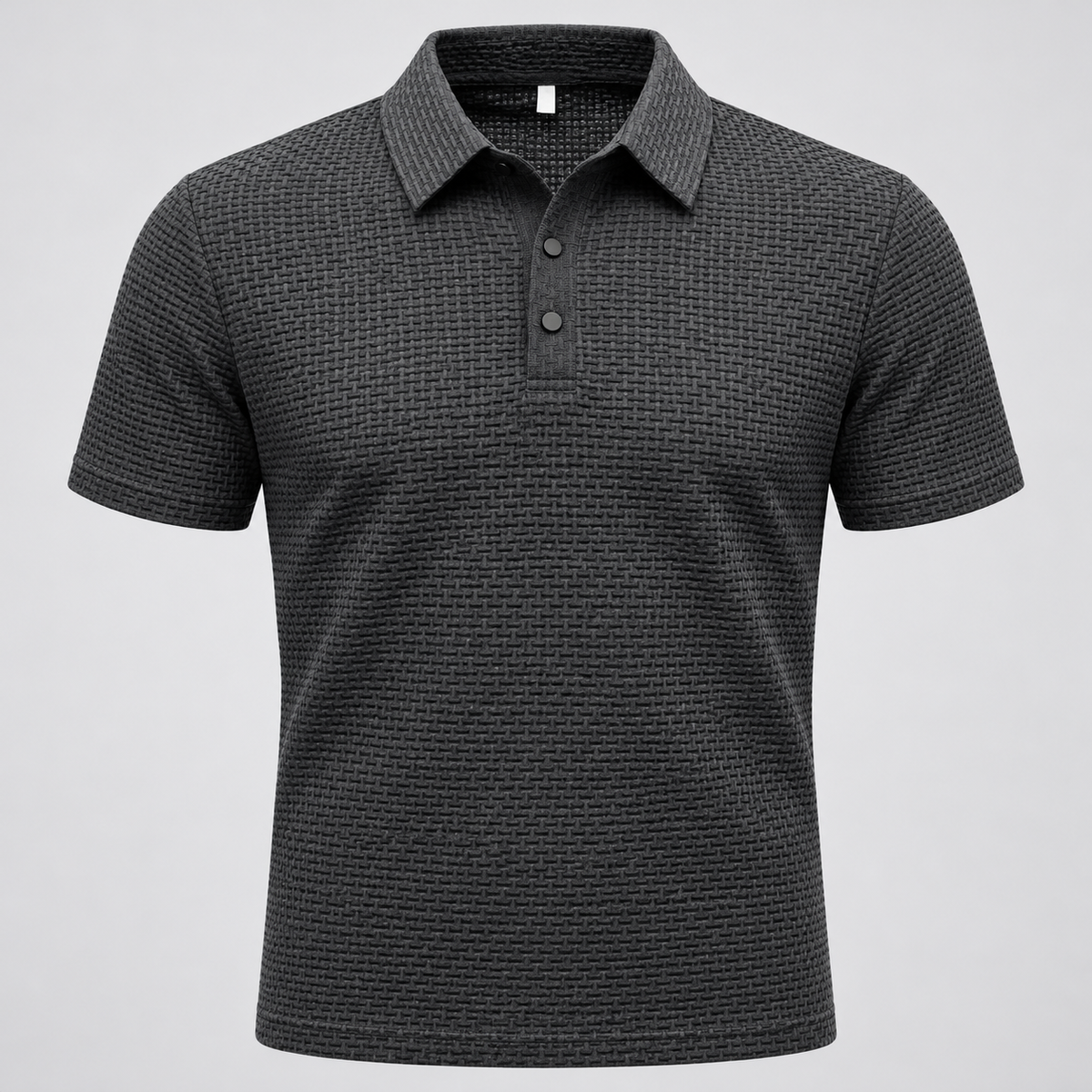 Playera polo gris de punto texturizado