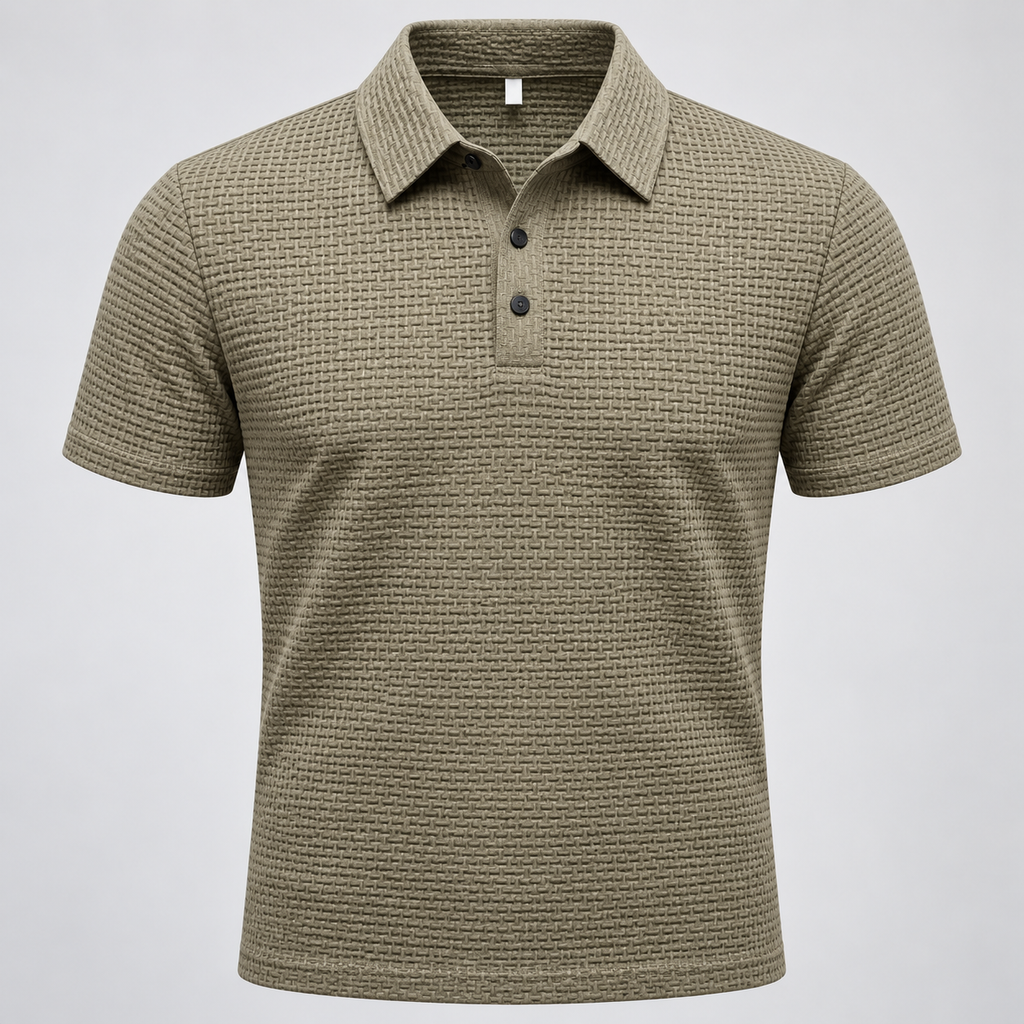 Playera polo kaki de punto texturizado