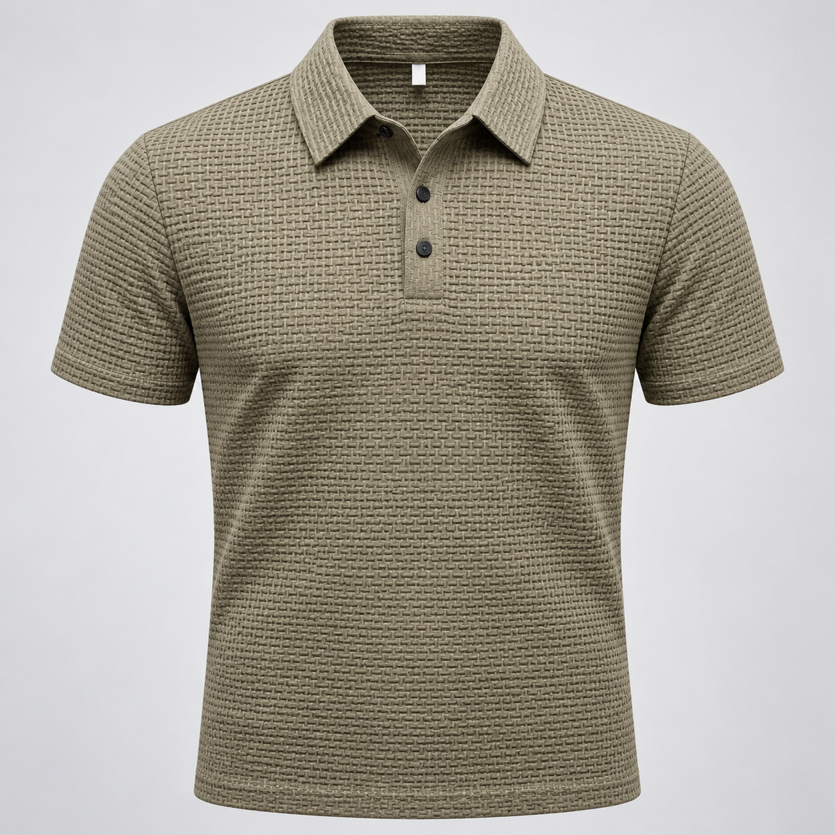 Playera polo kaki de punto texturizado