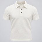 Playera polo blanca de punto texturizado