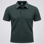 Playera polo verde oscuro de punto texturizado
