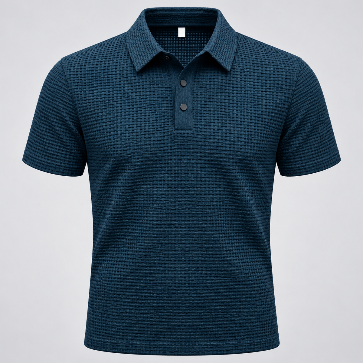 Playera polo azul de punto texturizado