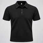 Playera polo negra de punto texturizado