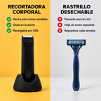Comparación entre la recortadora corporal y un rastrillo desechable