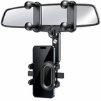 Soporte de celular para retrovisor con un celular colocado
