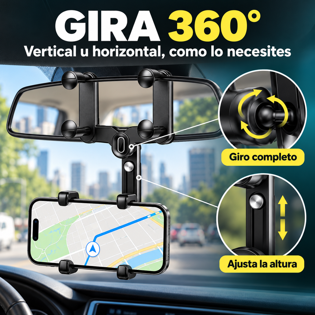Soporte que gira 360° con brazo extensible