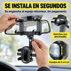 Soporte que se engancha al espejo retrovisor sin pegamento