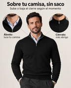 Infografía: cierre abierto para lucir la camisa, cerrado para más abrigo