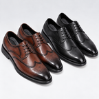 Zapatos brogue marrón y negro lado a lado