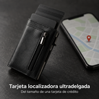 Tarjeta localizadora ultradelgada dentro de la cartera slim