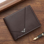 Cartera Delgada para Hombre de Piel Sintética Bifold en color café