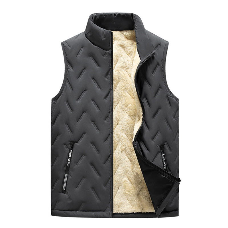Chaleco Acolchado para Hombre con Forro Tipo Borrego en color gris