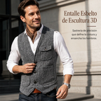 Chaleco de Tweed en Espiga para Hombre con Bolsillos - vista 2