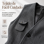 Chaleco de Tweed en Espiga para Hombre con Bolsillos - vista 3