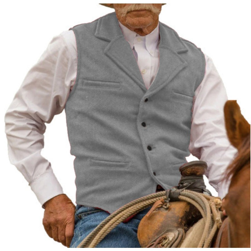 Chaleco de Vestir Vintage para Hombre Tejido Espiga en color plata