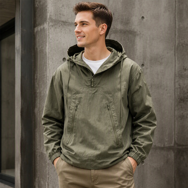 Chamarra Anorak con Capucha para Hombre Cortaviento - vista 8