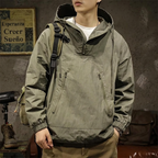 Chamarra Anorak con Capucha para Hombre Cortaviento en color verde