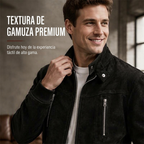 Chamarra Bomber Tipo Gamuza para Hombre Oversize - vista 2