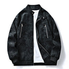 Chamarra Bomber Tipo Gamuza para Hombre Oversize en color negro