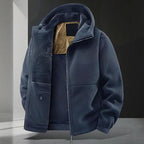Chamarra con Capucha para Hombre con Forro Afelpado en color azul oscuro