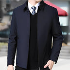 Chamarra Casual con Cuello Alto para Hombre en color azul marino