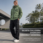 Chamarra Impermeable con Capucha para Hombre Estilo Urbano - vista 3