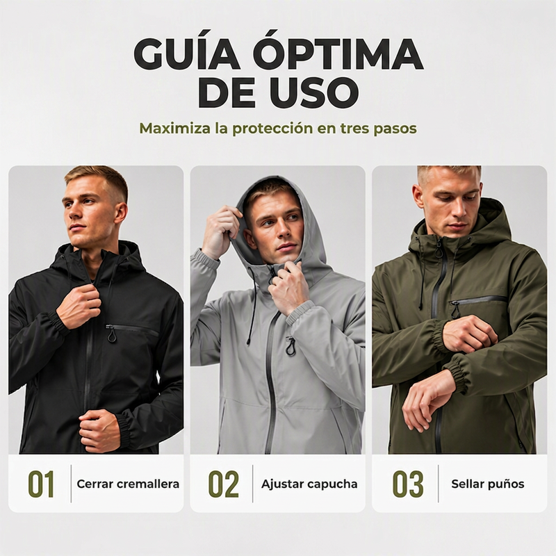 Chamarra Impermeable con Capucha para Hombre Estilo Urbano - vista 7