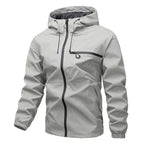 Chamarra Impermeable con Capucha para Hombre Estilo Urbano en color gris claro