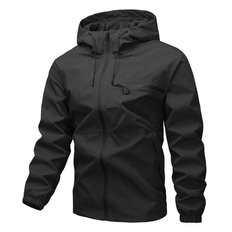 Chamarra Impermeable con Capucha para Hombre Estilo Urbano en color negro