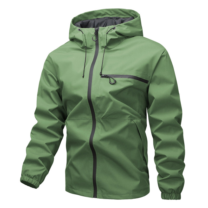 Chamarra Impermeable con Capucha para Hombre Estilo Urbano en color verde